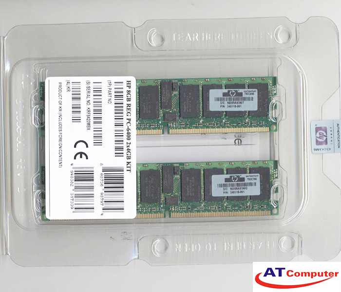 RAM HP 8GB DDR2-800Mhz PC2-6400 (2x4GB) 2RX4 Dual Rank ECC. Part: 497767-B21