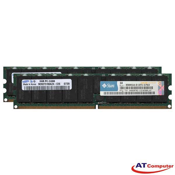 RAM SUN 4GB DDR-400Mhz PC-3200 (2x2GB) DIMM ECC. Part: X9210A, X9210, 9210A, 9210