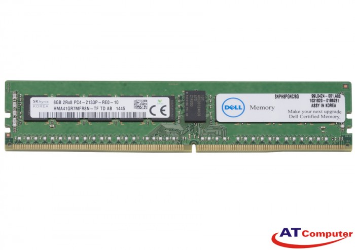 RAM DELL 8GB DDR4-2133MHz PC4-17000 Single Rank Registered ECC. Part: A7910487