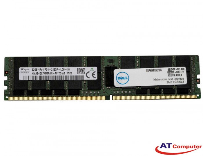 RAM DELL 32GB DDR4-2133MHz PC4-17000 Quad Rank LRDIMM ECC. Part: A7910489