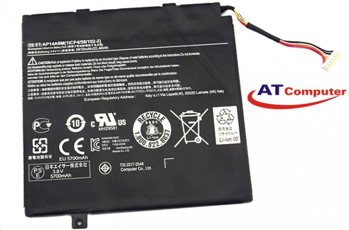 PIN Acer Aspire switch 10, WS5, 2Cell, Oem, Part: AP14A4M, AP14A8M