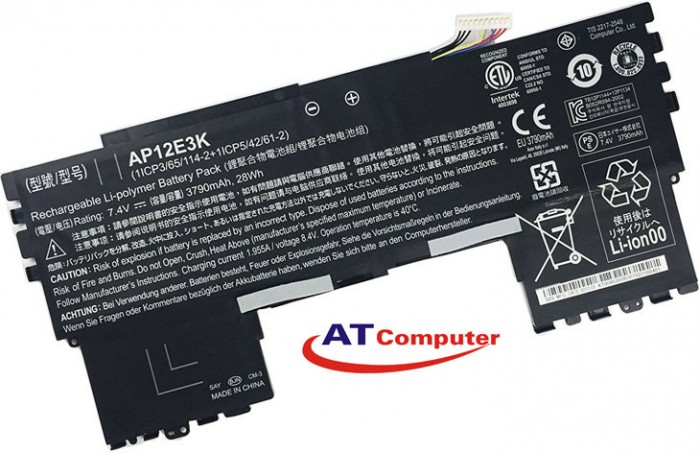 PIN Acer Aspire S7-191, S7 11 , 2Cell, Original, Part: 1ICP3/65/114, AP12E3K