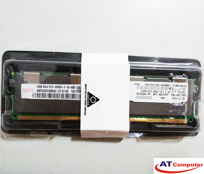 RAM IBM 16GB DDR3-1066Mhz PC3L-8500 4Rx4 CL7 ECC. Part: 92Y0830