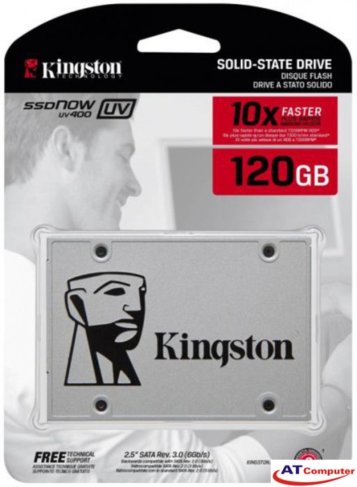 SSD Kingston SSDNow UV400 120GB Sata3 2.5 (Doc 500MB/s, Ghi 350MB/s) - SUV400S37/120G