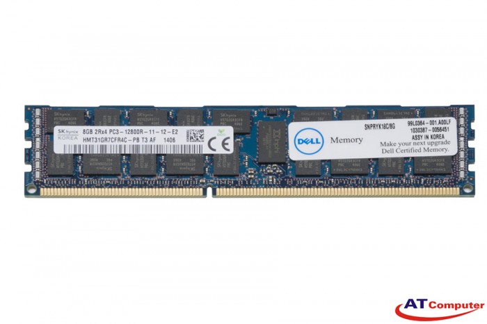RAM DELL 8GB DDR3-1600Mhz PC3-12800 LV ECC. Part: RYK18, 0RYK18