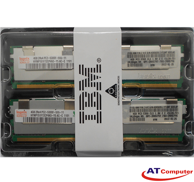 RAM IBM 8GB DDR2-667Mhz PC2-5300 (2x4GB) CL5 FB-DIMM ECC. part: 41Y2768